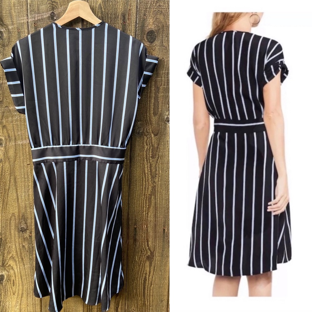 2/$30 ✨ Vince Camuto Theory Stripe Belted Shirt Dress 🌿🍃 - Picture 3 of 11